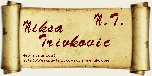Nikša Trivković vizit kartica